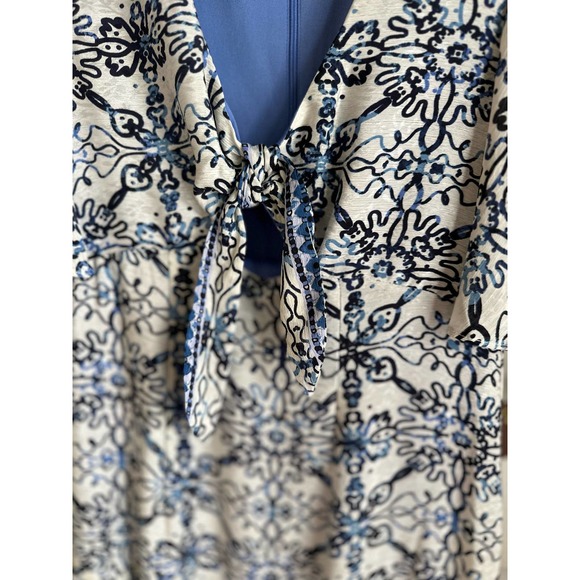 NWT Taylor Printed Flutter Sleeve Bodice Cut Out A-Line Dress Sz 2 - Picture 7 of 12